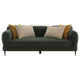 Dija Sofa with 4 Accent Throw Pillows 84 Inch Dark Green Chenille BM329712