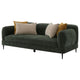 Dija Sofa with 4 Accent Throw Pillows 84 Inch Dark Green Chenille BM329712