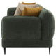 Dija Sofa with 4 Accent Throw Pillows, 84 Inch, Dark Green Chenille