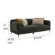 Dija Sofa with 4 Accent Throw Pillows 84 Inch Dark Green Chenille BM329712