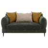 Dija Loveseat 3 Accent Throw Pillows 64 Inch Dark Green Chenille BM329713