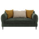 Dija Loveseat 3 Accent Throw Pillows 64 Inch Dark Green Chenille BM329713