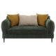 Dija Loveseat, 3 Accent Throw Pillows, 64 Inch, Dark Green Chenille
