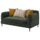 Dija Loveseat 3 Accent Throw Pillows 64 Inch Dark Green Chenille BM329713