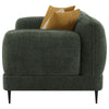 Dija Loveseat 3 Accent Throw Pillows 64 Inch Dark Green Chenille BM329713
