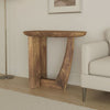 Leti Side End Table 22 Inch Brown Mango Wood Top L Shaped Base BM329714