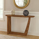 Leti Sofa Console Table, 46 Inch, Brown Mango Wood, L Shaped Base