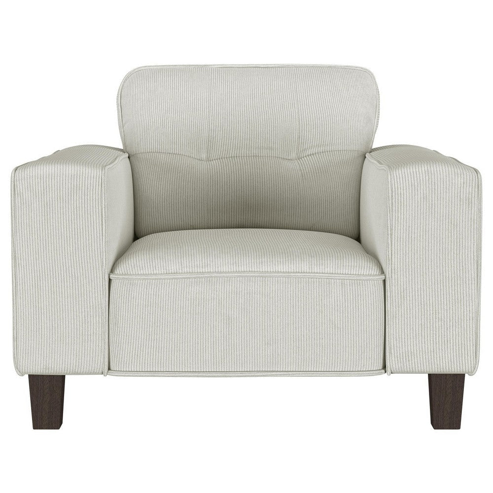 Dero Accent Chair 37 Inch Light Gray Faux Corduroy Wide Track Arms