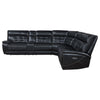 Reclining Sectional Sofa 119 Inch Black Faux Leather Wireless Charge BM329722