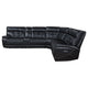 Reclining Sectional Sofa 119 Inch Black Faux Leather Wireless Charge BM329722