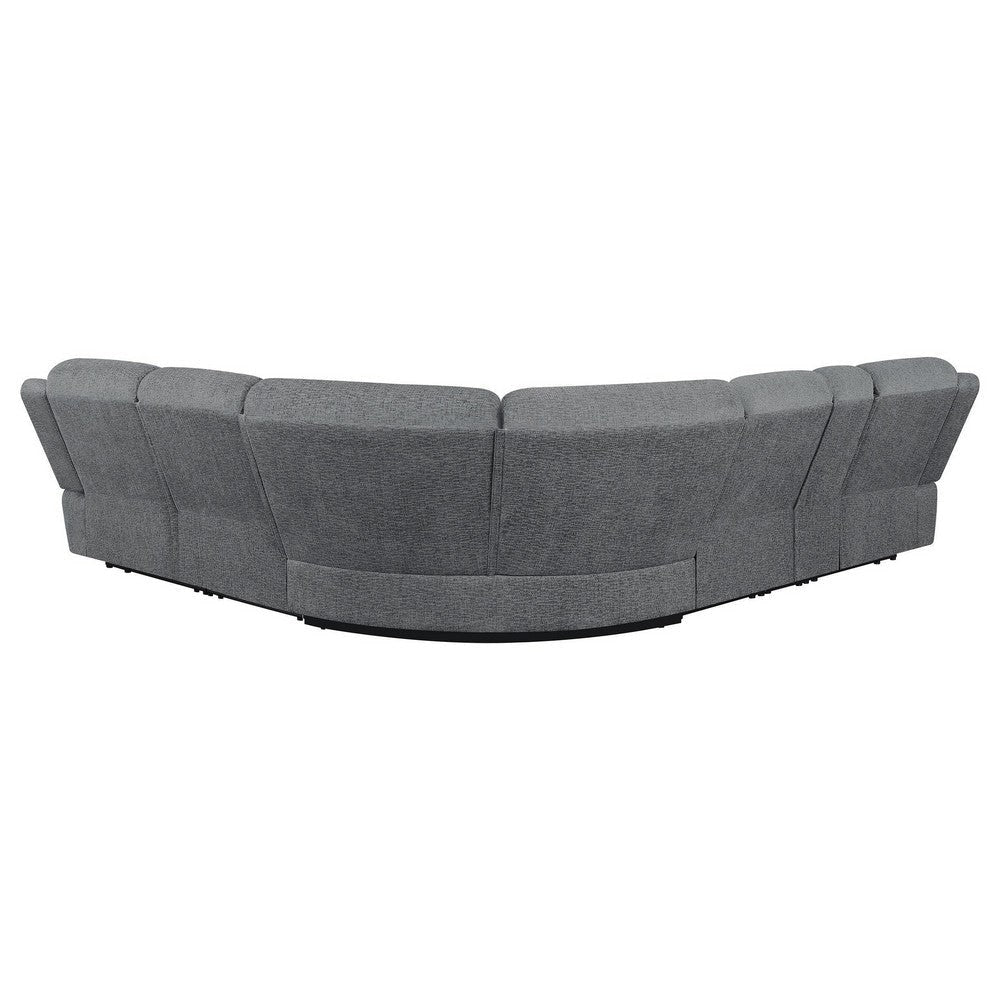Diko 6pc Modular Sectional Sofa Dark Gray Chenille Manual Reclining BM329726