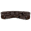 Susan Power Recliner Sectional Sofa Brown Faux Leather Console BM329727