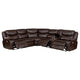 Susan Power Recliner Sectional Sofa Brown Faux Leather Console BM329727