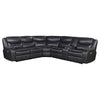 Susan Power Recliner Sectional Sofa Gray Faux Leather Center Console BM329728