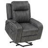 Josen Power Recliner Chair 36 Inch Gray Faux Leather Track Armrests BM329729