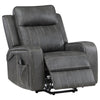 Josen Power Recliner Chair 36 Inch Gray Faux Leather Track Armrests BM329729