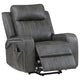 Josen Power Recliner Chair 36 Inch Gray Faux Leather Track Armrests BM329729