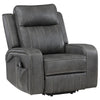 Josen Power Recliner Chair 36 Inch Gray Faux Leather Track Armrests BM329729