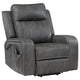 Josen Power Recliner Chair 36 Inch Gray Faux Leather Track Armrests BM329729