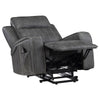 Josen Power Recliner Chair 36 Inch Gray Faux Leather Track Armrests BM329729