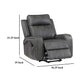 Josen Power Recliner Chair 36 Inch Gray Faux Leather Track Armrests BM329729