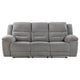 Gilo Manual Recliner Sofa 92 Inch Light Gray Pillow Top Armrests BM329730