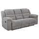 Gilo Manual Recliner Sofa, 92 Inch Light Gray, Pillow Top Armrests