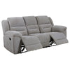 Gilo Manual Recliner Sofa 92 Inch Light Gray Pillow Top Armrests BM329730
