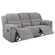 Gilo Manual Recliner Sofa 92 Inch Light Gray Pillow Top Armrests BM329730