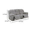 Gilo Manual Recliner Sofa 92 Inch Light Gray Pillow Top Armrests BM329730