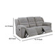 Gilo Manual Recliner Sofa 92 Inch Light Gray Pillow Top Armrests BM329730