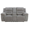 Gilo Manual Recliner Loveseat 81 Inch Light Gray Pillow Top Armrests BM329731