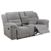 Gilo Manual Recliner Loveseat 81 Inch Light Gray Pillow Top Armrests BM329731