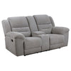 Gilo Manual Recliner Loveseat 81 Inch Light Gray Pillow Top Armrests BM329731