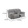 Gilo Manual Recliner Loveseat 81 Inch Light Gray Pillow Top Armrests BM329731