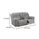 Gilo Manual Recliner Loveseat 81 Inch Light Gray Pillow Top Armrests BM329731