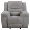 Gilo Manual Glider Recliner Armchair 46 Inch Light Gray Pillow Top BM329732