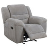 Gilo Manual Glider Recliner Armchair 46 Inch Light Gray Pillow Top BM329732