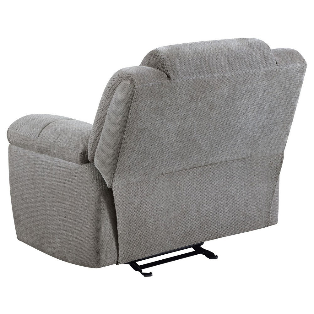Gilo Manual Glider Recliner Armchair 46 Inch Light Gray Pillow Top BM329732