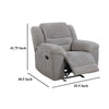 Gilo Manual Glider Recliner Armchair 46 Inch Light Gray Pillow Top BM329732