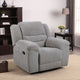 Gilo Manual Glider Recliner Armchair, 46 Inch Light Gray, Pillow Top