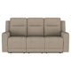 Krio Manual Recliner Sofa 80 Inch Modern Taupe Brown Faux Leather BM329733