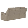Krio Manual Recliner Sofa 80 Inch Modern Taupe Brown Faux Leather BM329733
