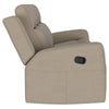 Krio Manual Recliner Sofa 80 Inch Modern Taupe Brown Faux Leather BM329733