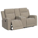 Krio Manual Recliner Loveseat 71 Inch Modern Taupe Brown Faux Leather BM329734