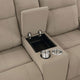 Krio Manual Recliner Loveseat 71 Inch Modern Taupe Brown Faux Leather BM329734