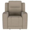 Krio Manual Recliner Chair 37 Inch Modern Taupe Brown Faux Leather BM329735