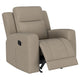 Krio Manual Recliner Chair 37 Inch Modern Taupe Brown Faux Leather BM329735