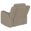 Krio Manual Recliner Chair 37 Inch Modern Taupe Brown Faux Leather BM329735
