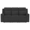 Krio Manual Recliner Sofa 80 Inch Modern Charcoal Gray Faux Leather BM329736